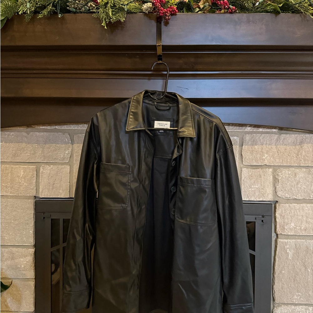 American Eagle Outfitters Black Shirt Jacket